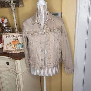 Gap denim kids beige tan jean jacket girls size XL